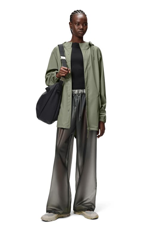 Rains Fishtail Hooded Waterproof Rain Jacket In Green