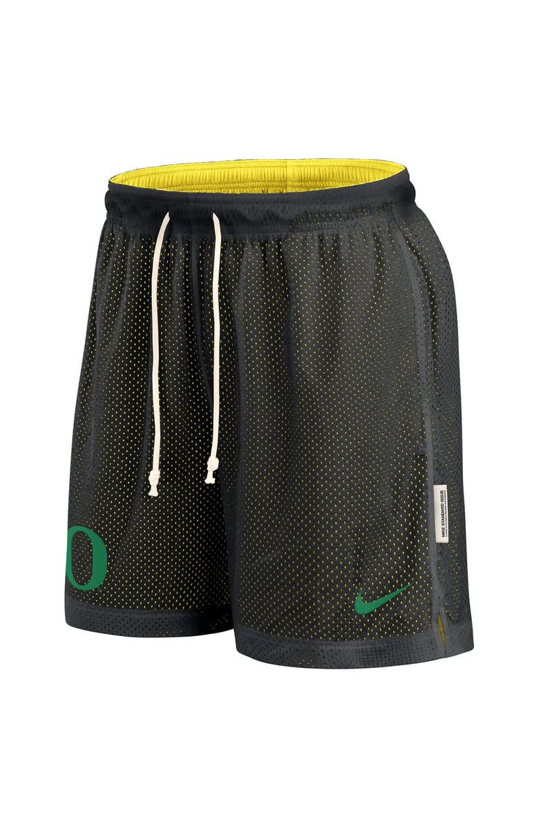 Nike Men's Nike Black/Yellow Oregon Ducks Courtside Standard Issue Dri-FIT Reversible Shorts, Alternate, color, Black