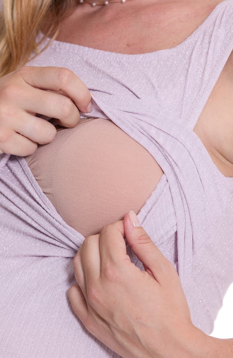 Cache Coeur Malaga Metallic Rib Maternity/Nursing Dress, Alternate, color, Lilac