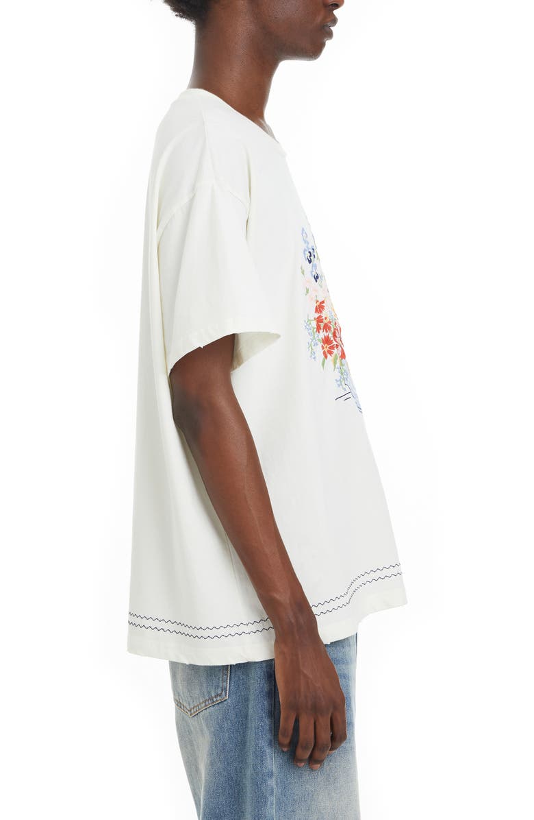 FOUND Bouquet Flower Embroidered Oversize T-Shirt, Alternate, color,