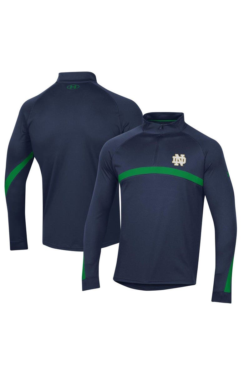 Under Armour Men's Under Armour Navy Notre Dame Fighting Irish Game Day Raglan Quarter-Zip Top, Main, color, 