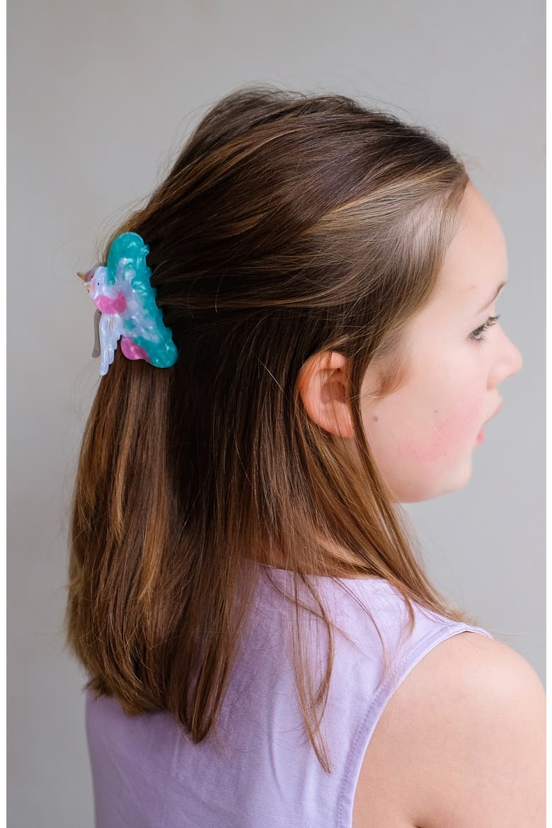 Kids' Unicorn Claw Clip, Alternate, color, TURQUOISE/ AQUA