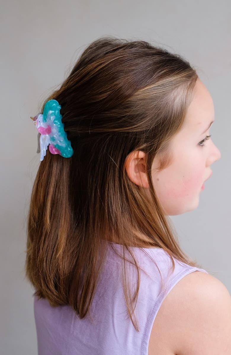 Mimi & Lula Kids' Unicorn Claw Clip, Alternate, color, Turquoise/ Aqua
