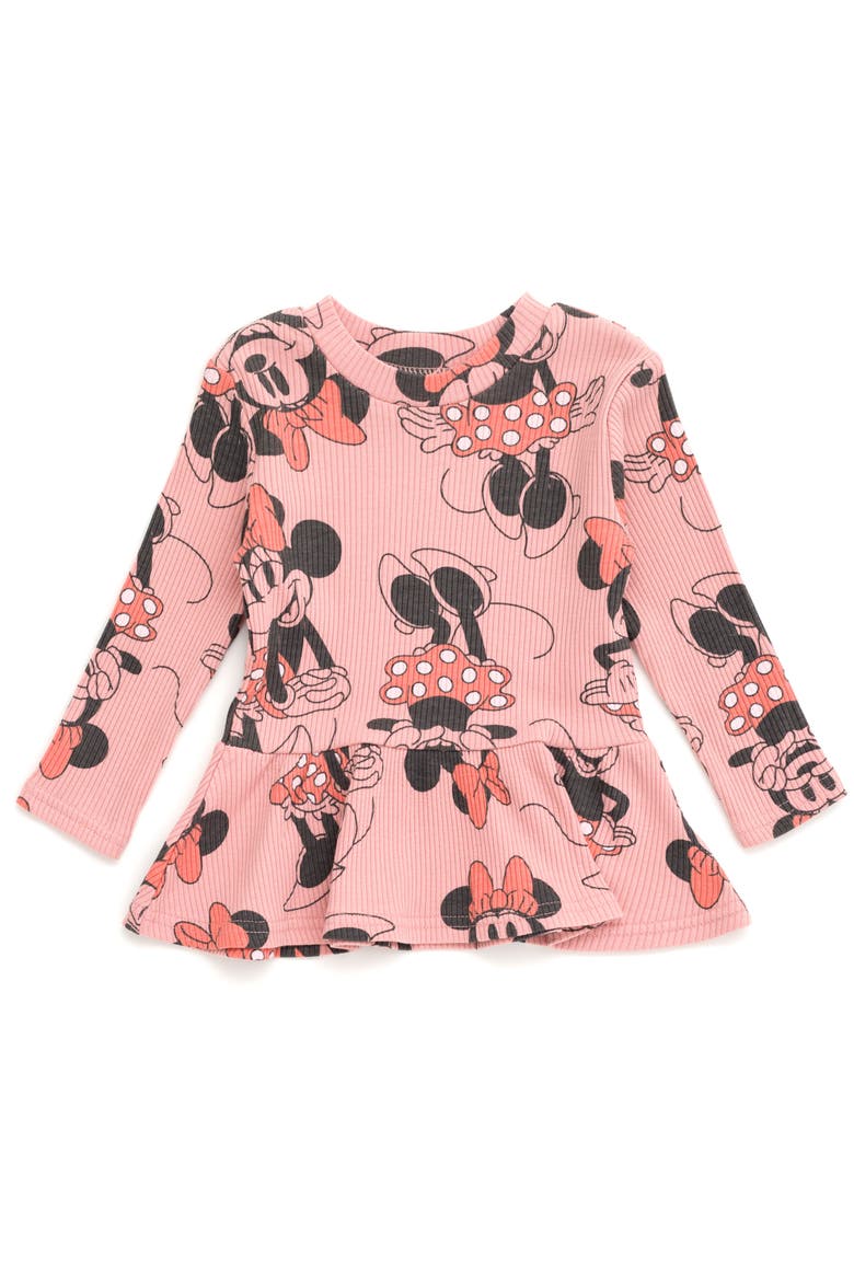 Minnie Mouse Ribbed Long Sleeve Tee and Pants Set, Alternate, color, Mellow Rose Minnie