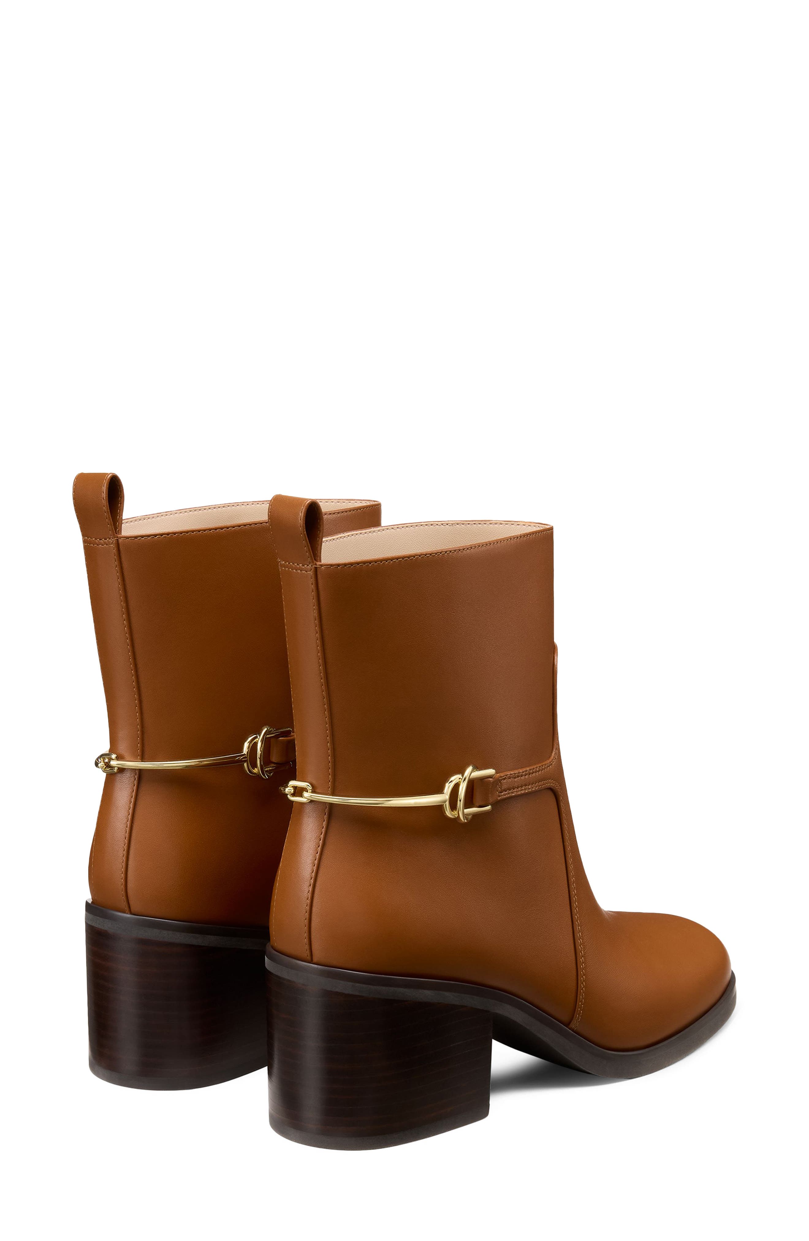 Cecily Leather Bootie, Alternate, color, COGNAC