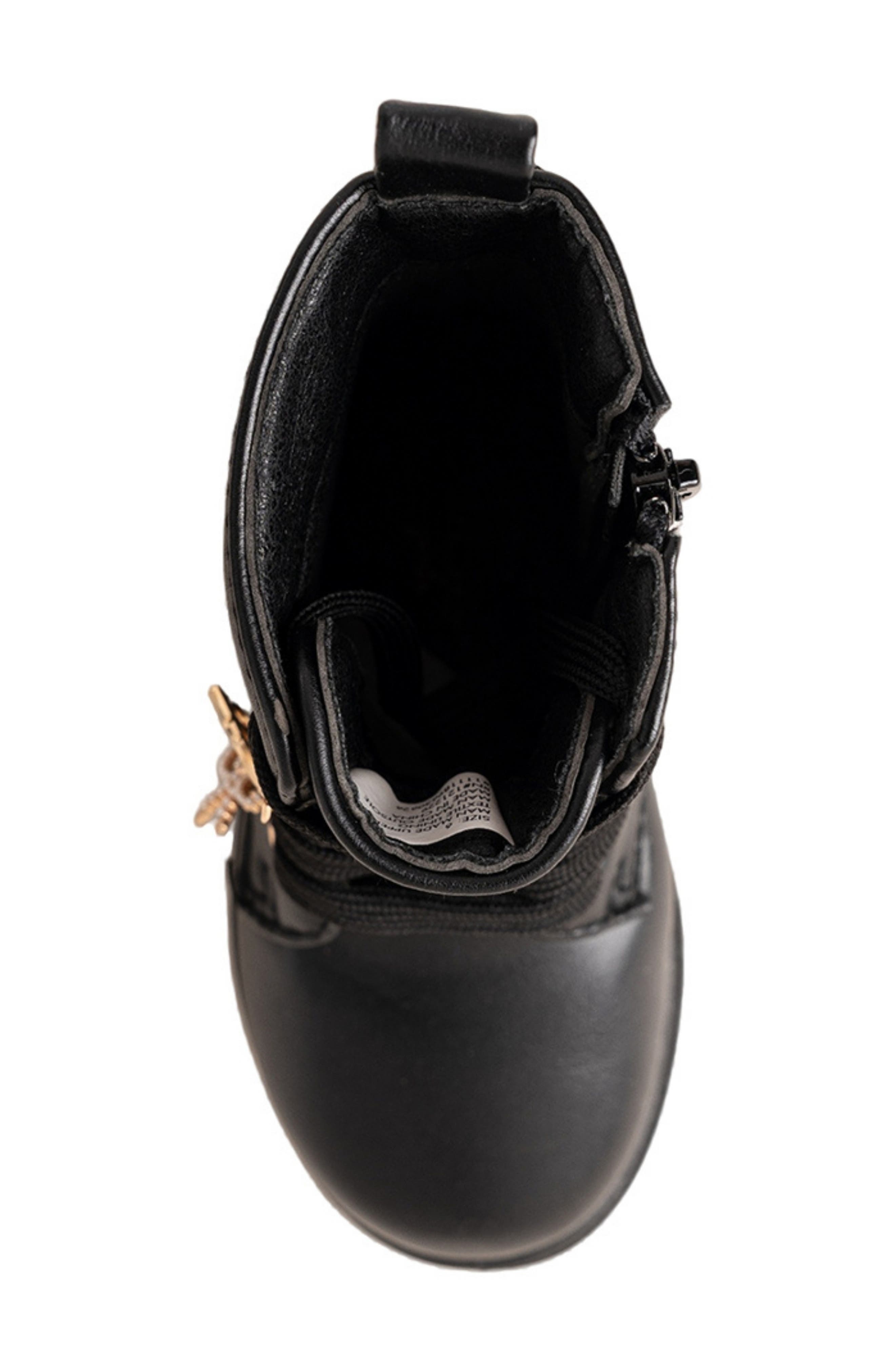Kids' Lace Up Combat Boot, Alternate, color, BLACK