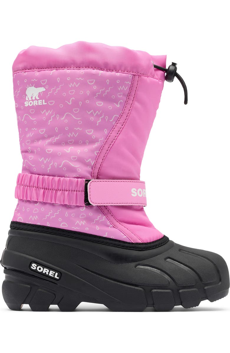 SOREL Kids' Flurry Water Resistant Snow Boot, Alternate, color, Orchid/ Black
