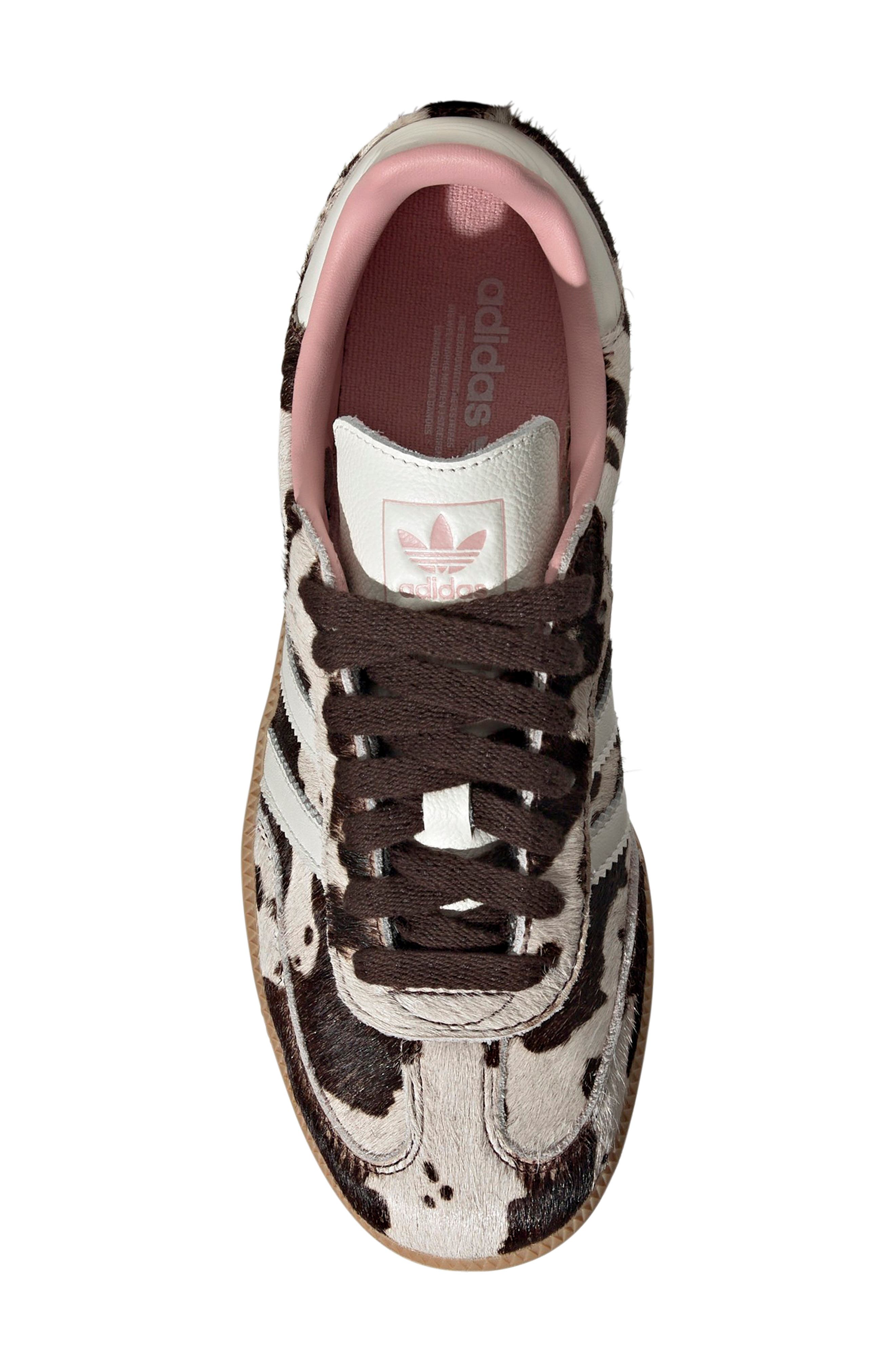 adidas Samba OG Genuine Calf Hair Sneaker, Alternate, color, Dark Brown/ Off White/ Gum 3