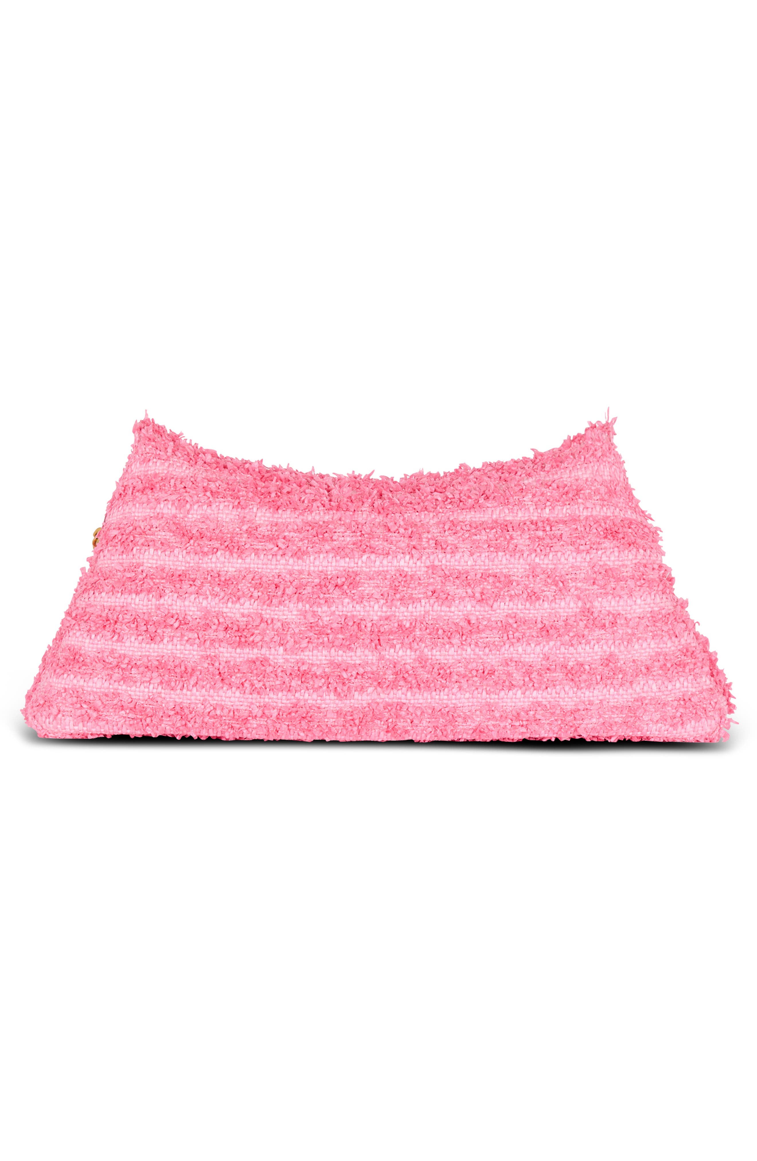 Balmain 1945 Raffia & Tweed Soft Pouch Clutch, Alternate, color, 