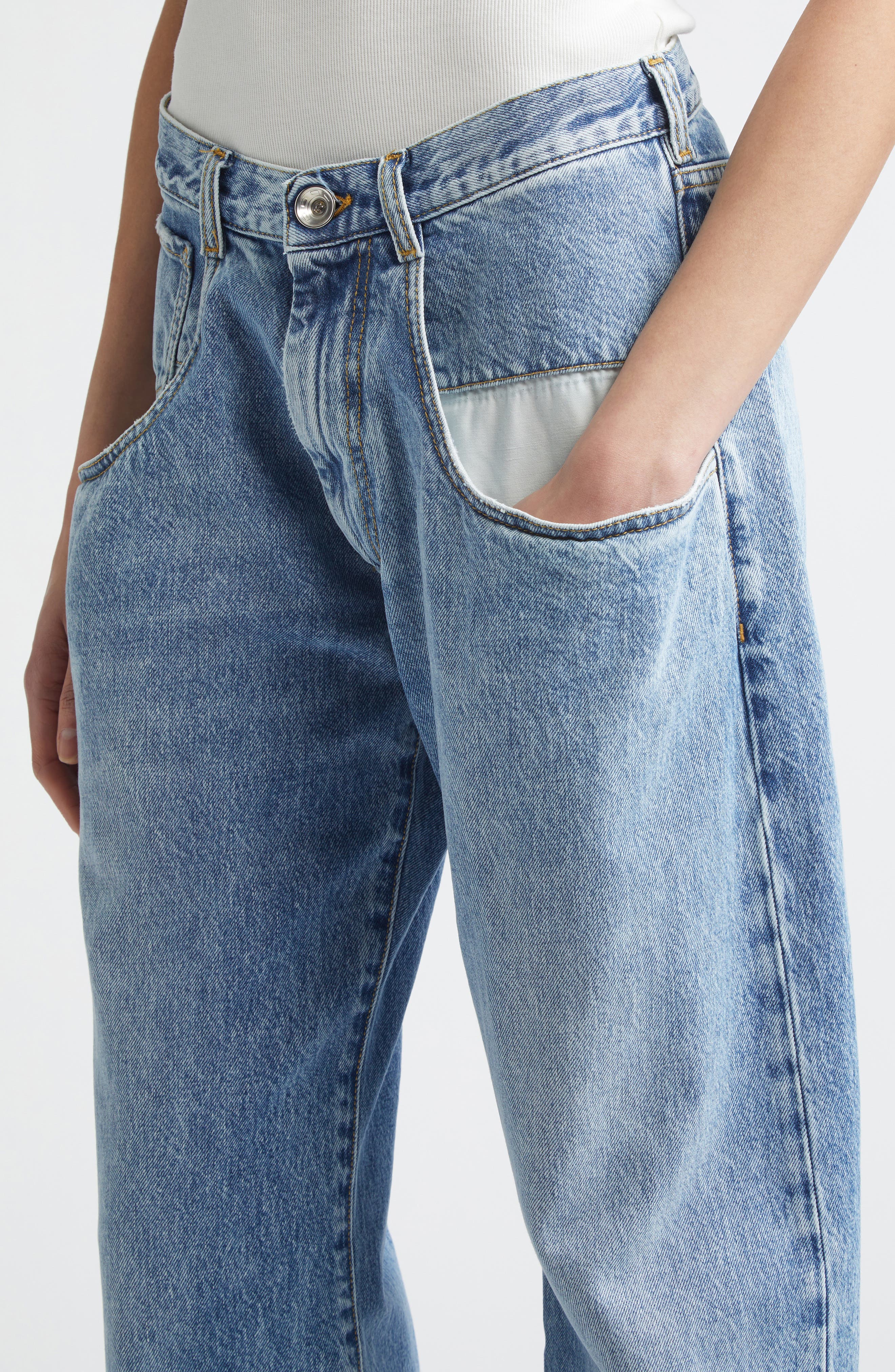 Elongated Pocket Nonstretch Denim Jeans (Women) | Nordstrom