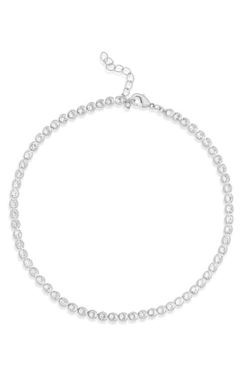 Cubic Zirconia Tennis Anklet
