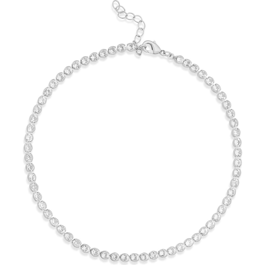 Shymi Cubic Zirconia Tennis Anklet In Silver