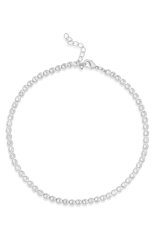 Shymi Cubic Zirconia Tennis Anklet In Silver