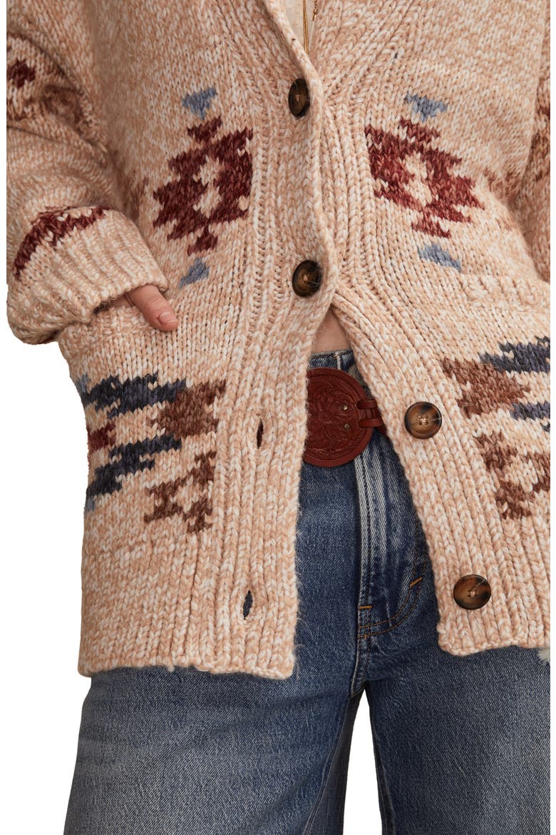 Santa Fe Intarsia Horse Cardigan, Alternate, color, MULTI