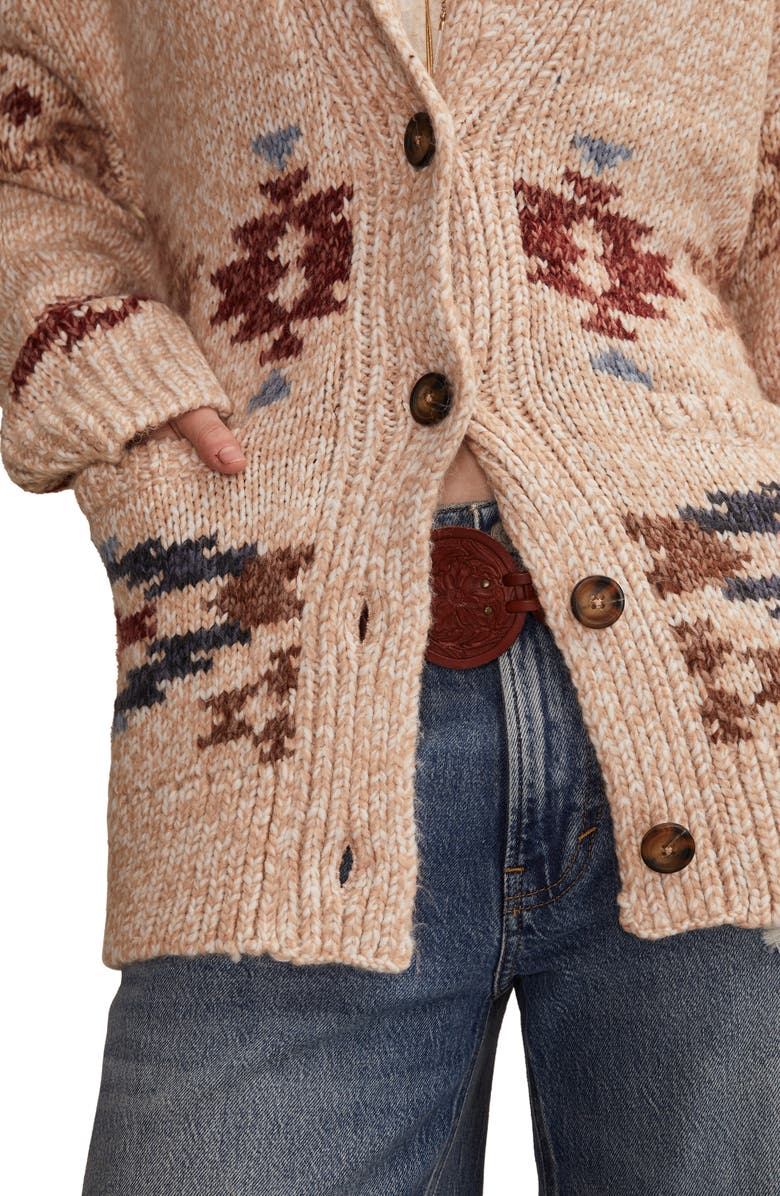 Lucky Brand Santa Fe Intarsia Horse Cardigan, Alternate, color,