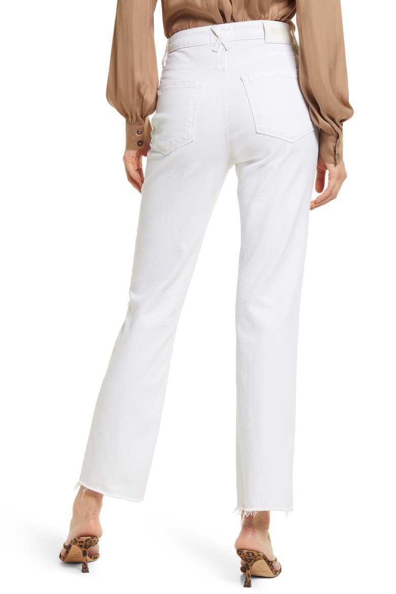 Noella Ripped High Waist Straight Leg Jeans, Alternate, color, SOFT ECRU DESTRUCTED