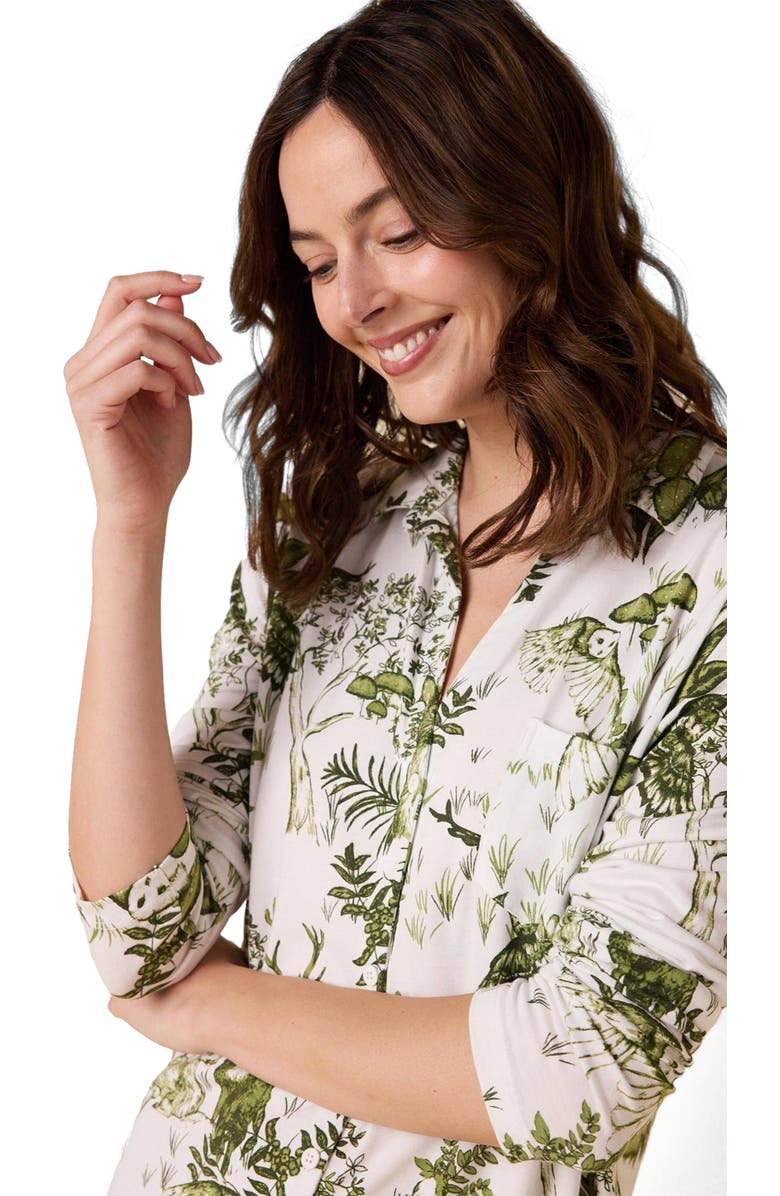 The Cat's Pajamas Pima Knit Night Shirt Conversational, Alternate, color, Woodside