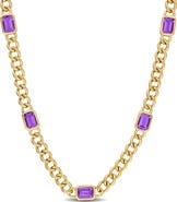 Julianna B. Birthstone Curb Link Station Necklace 14k