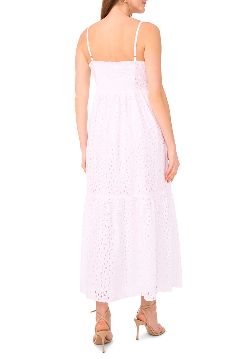 Eyelet Cotton Midi Sundress, Alternate, color, ULTRA WHITE
