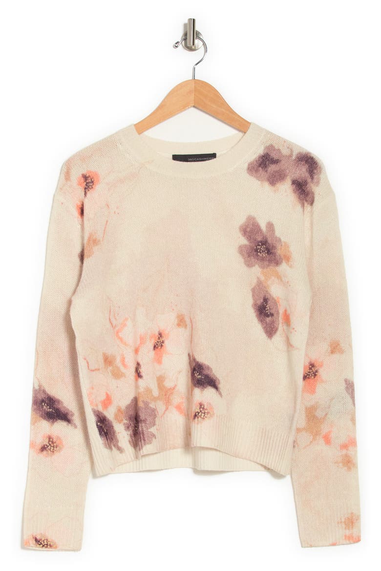 Paula Tie Dye Cashmere Pullover Sweater, Alternate, color, SMOKE PINK COMBO