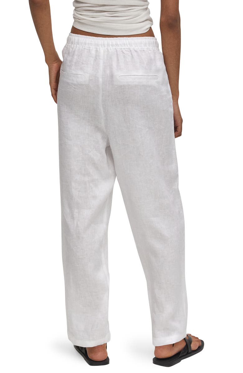 MANGO Tie Waist Linen Pants, Alternate, color,