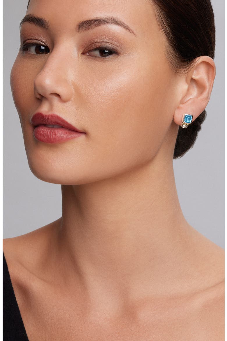 Rittenhouse Semiprecious Stone Stud Earrings, Alternate, color, BLUE TOPAZ