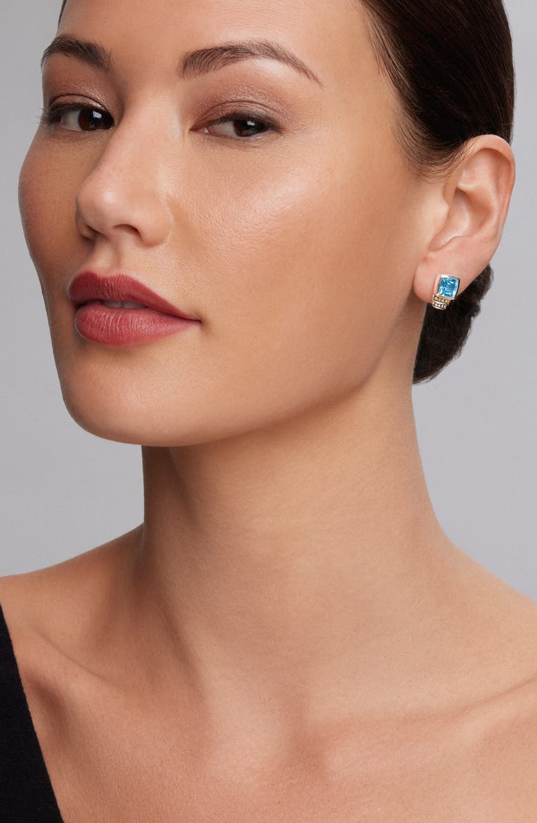 LAGOS Rittenhouse Semiprecious Stone Stud Earrings, Alternate, color, Blue Topaz