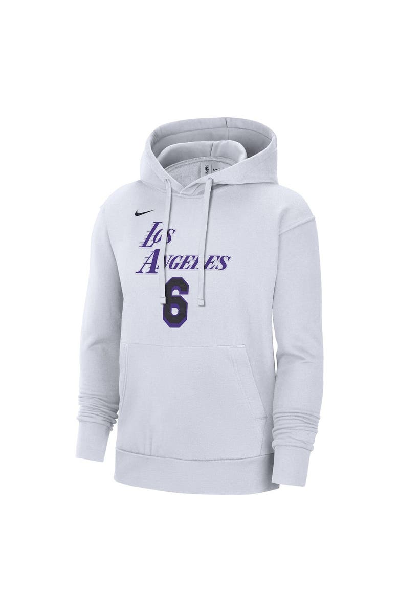 Nike Men's Nike LeBron James White Los Angeles Lakers 2022/23 City Edition Name & Number Pullover Hoodie, Alternate, color, 
