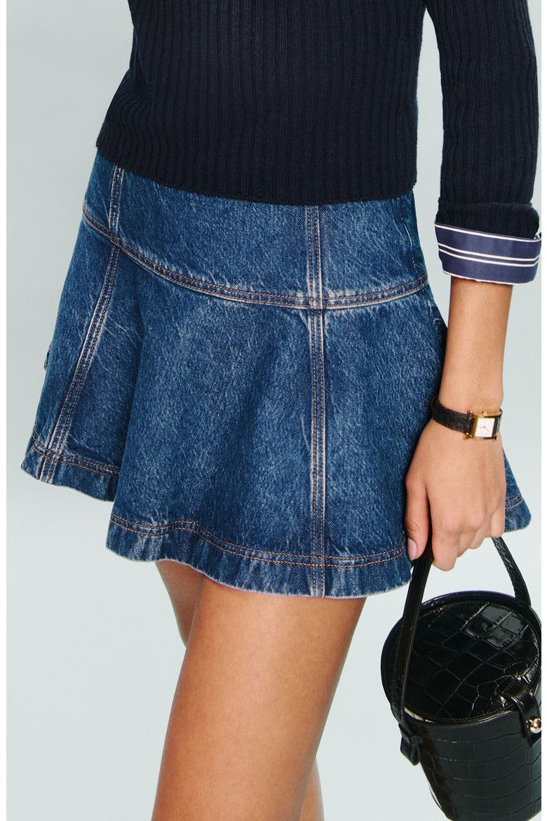 Bentley Denim Miniskirt, Main, color, CLEARY
