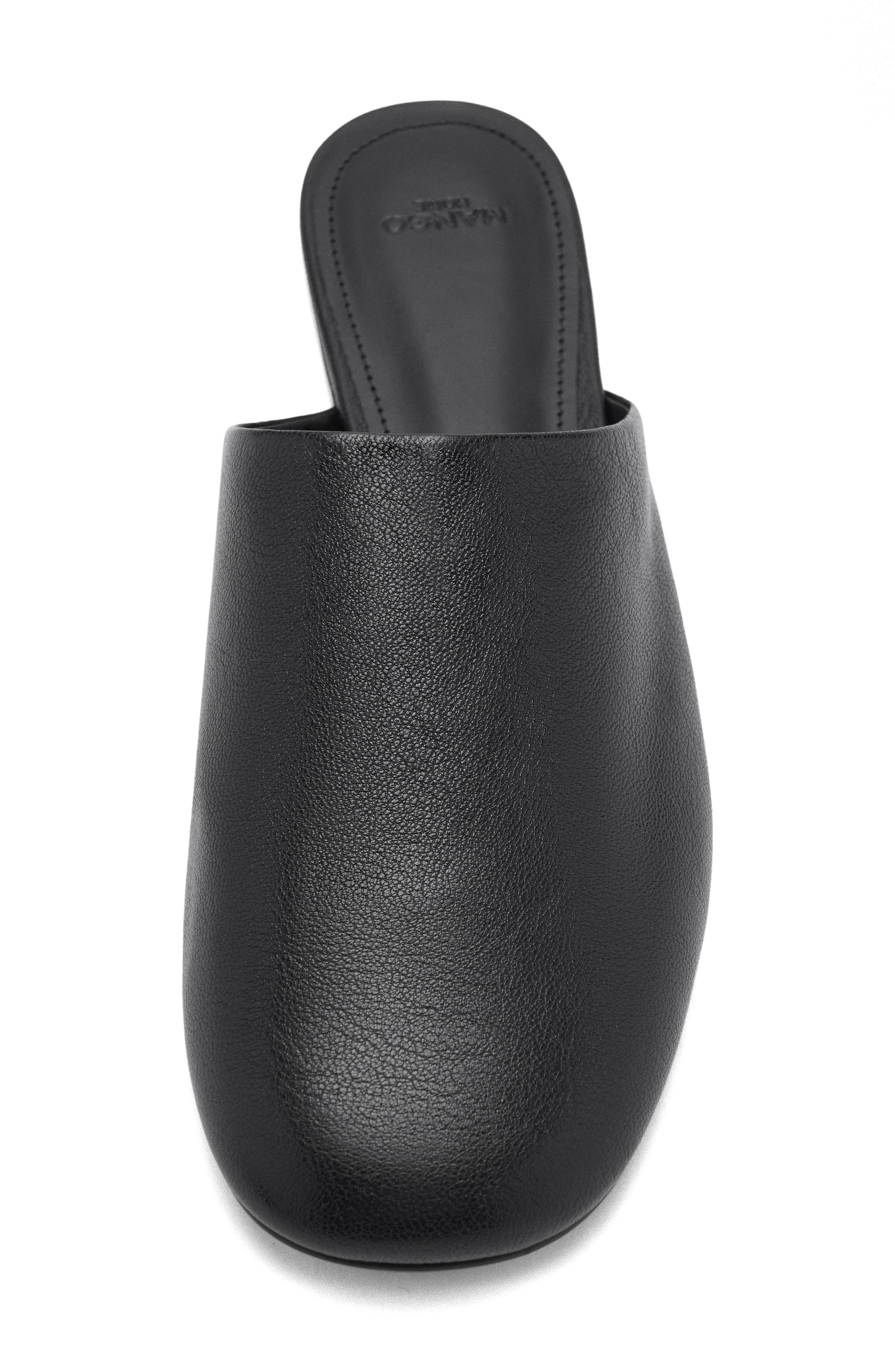 MANGO Square Toe Mule, Alternate, color, Black