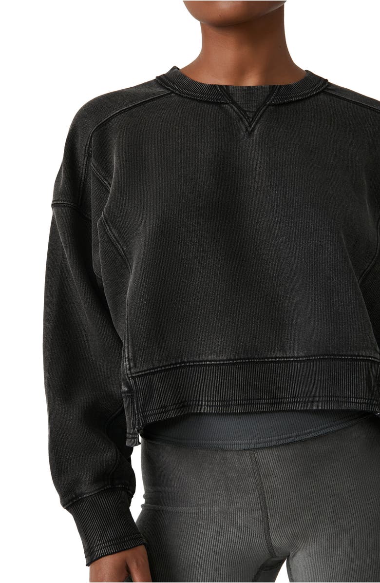 Free People Intercept Cotton Blend Sweatshirt, Alternate, color, Black