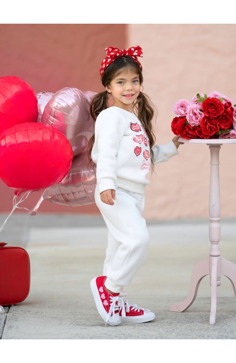 Mia Belle Girls Girls SmileyWorld Love Yourself Sweatshirt & Jogger Set, Alternate, color, 