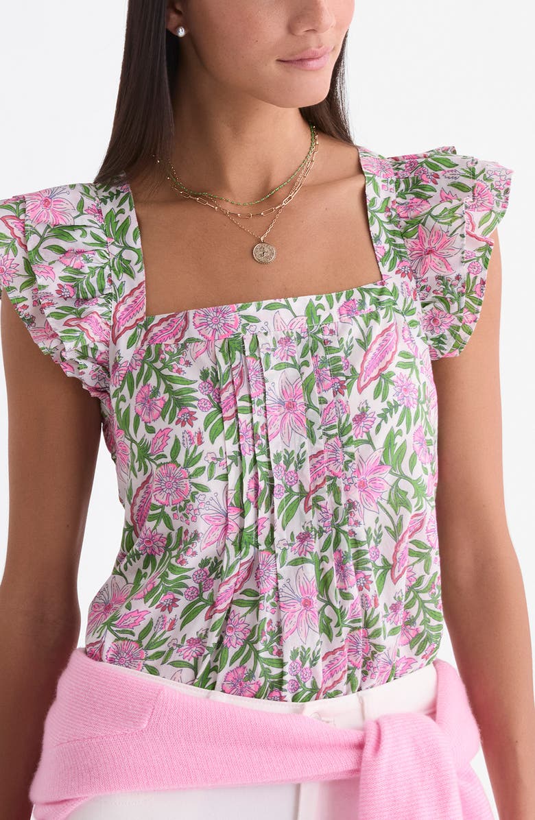 vineyard vines Shiloh Square Neck Top, Alternate, color, White Cap Bayley