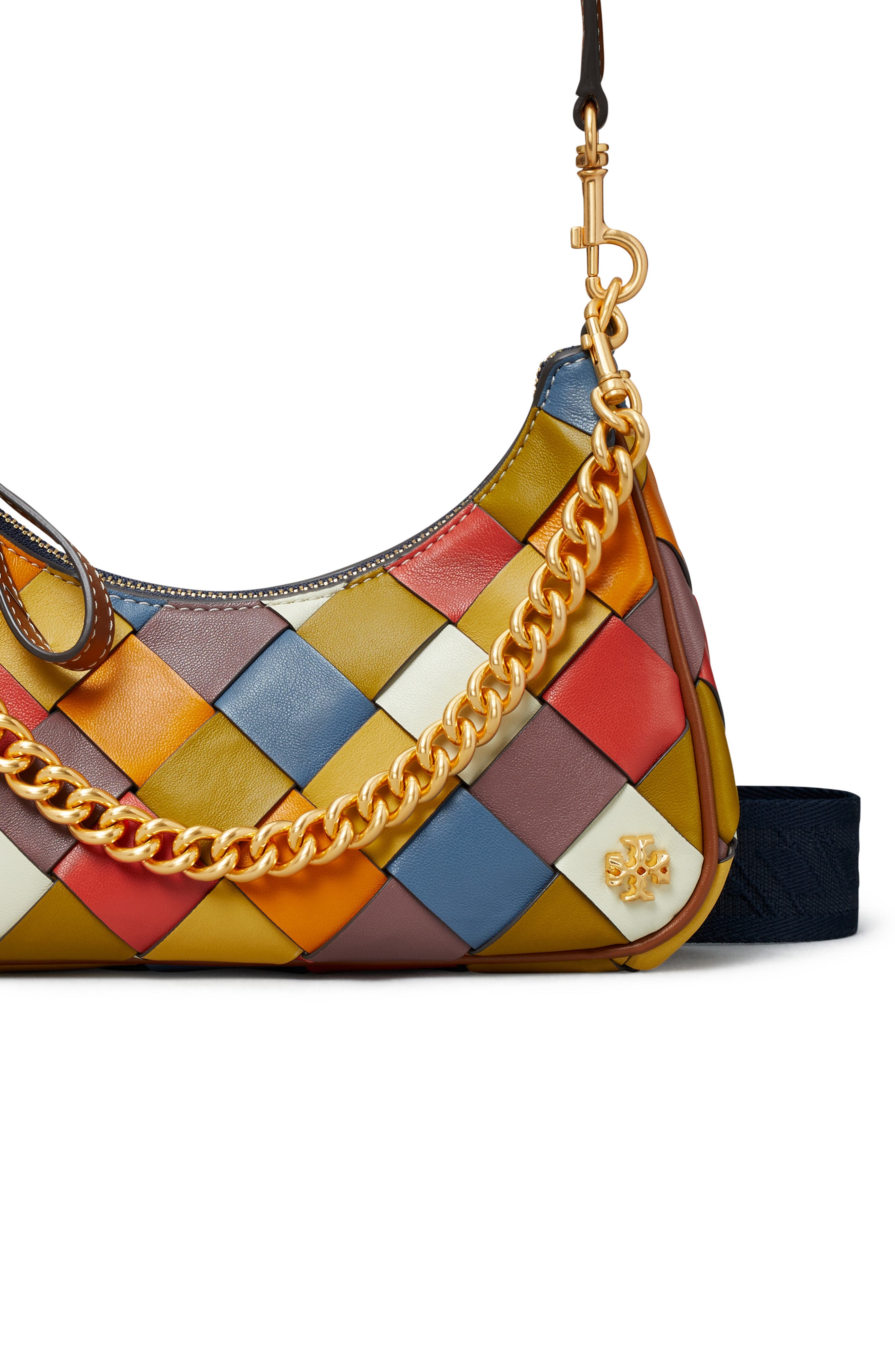 Tory Burch 151 Mercer Woven Small Crescent Bag, Alternate, color, 