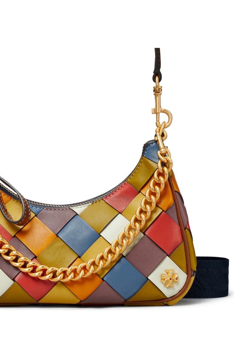 Tory Burch 151 Mercer Woven Small Crescent Bag, Alternate, color,