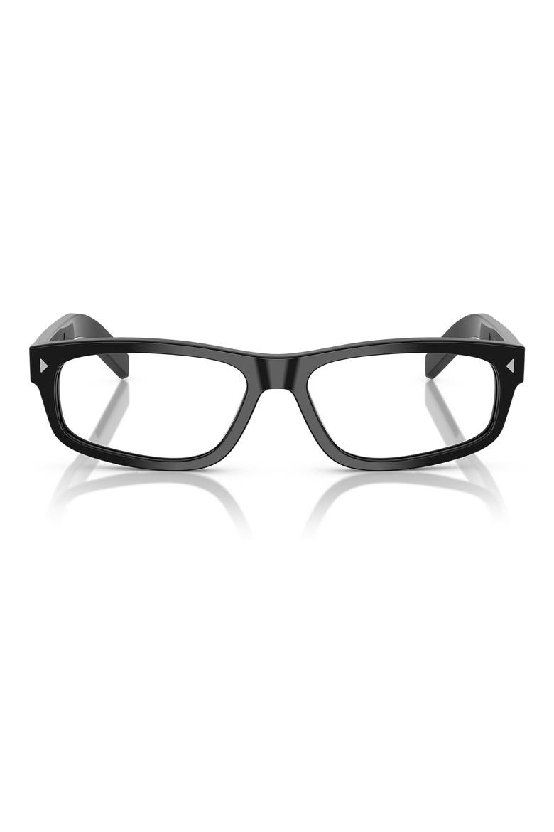 57mm Rectangle optical glasses, Main, color, BLACK