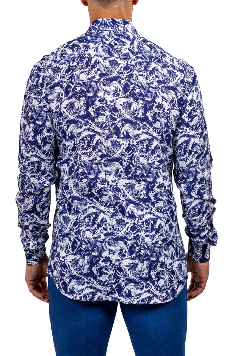 Maceoo Fibonacci Marthyr 0265 Contemporary Fit Button-Up Shirt, Alternate, color, Blue