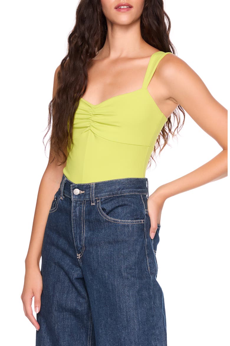 Gathered Tank, Alternate, color, CHARTREUSE