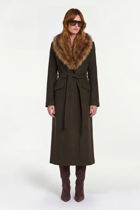 Mae Coat With Faux Fur Collar