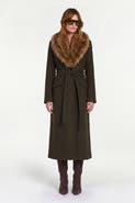 NICHOLAS Mae Coat With Faux Fur Collar