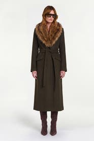 NICHOLAS Mae Coat With Faux Fur Collar