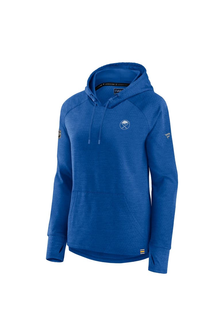 Women's Fanatics Branded  Heather Royal Buffalo Sabres Authentic Pro Pullover Hoodie, Alternate, color, Heather Royal