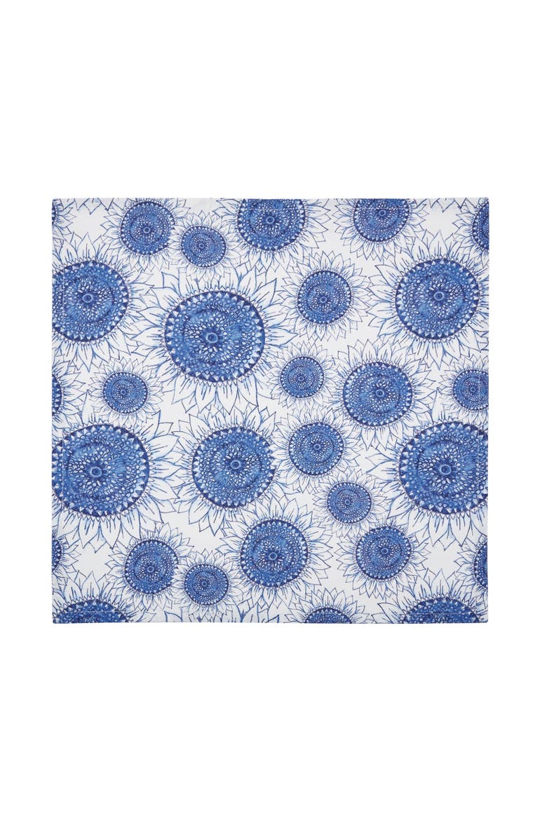 Blue Harvest Sunflower Cloth Napkins, Set of 6, Alternate, color, Blue