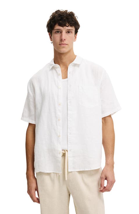 Men's Relaxed Linen Short Sleeve Shirt