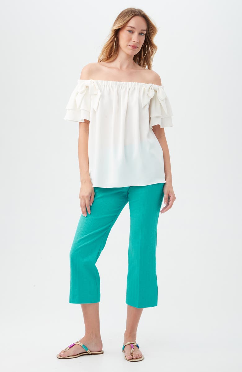 Trina Turk Silia Off the Shoulder Top, Alternate, color, Whitewash