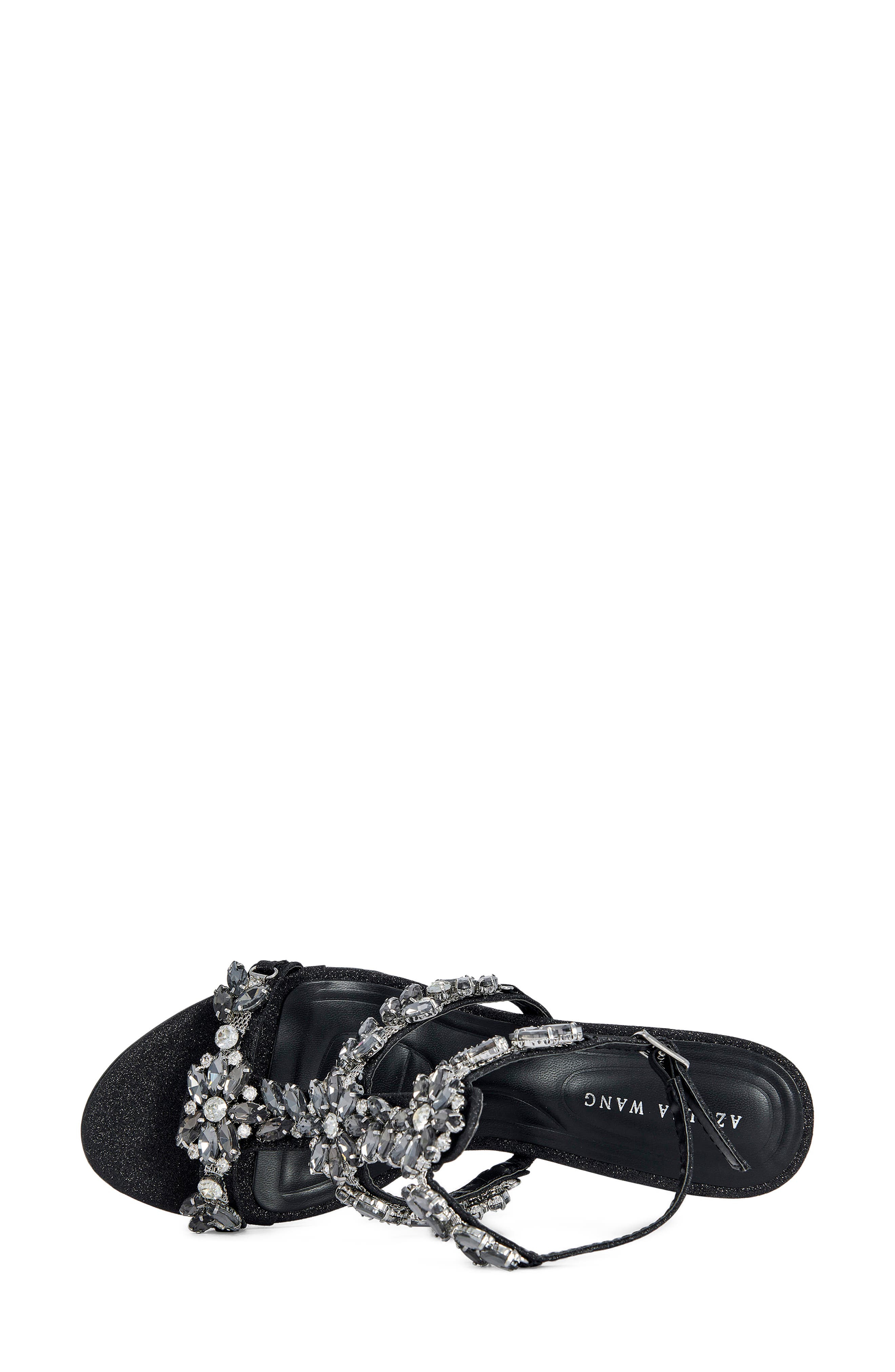 Porceline Wedge Sandal, Alternate, color, BLACK
