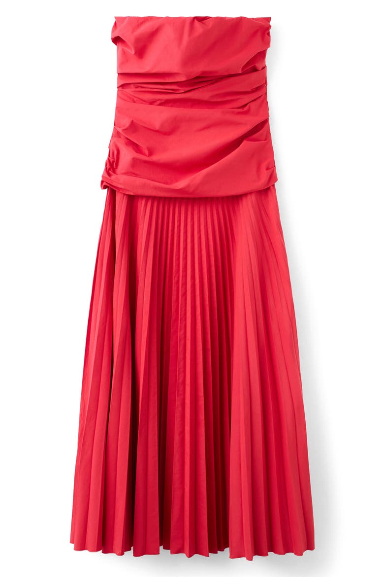 Strapless Midi Dress, Main, color, RED