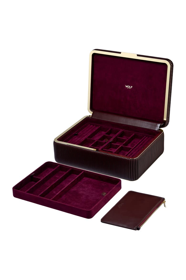 Bella Large Jewelry Box, Alternate, color, Bordeaux