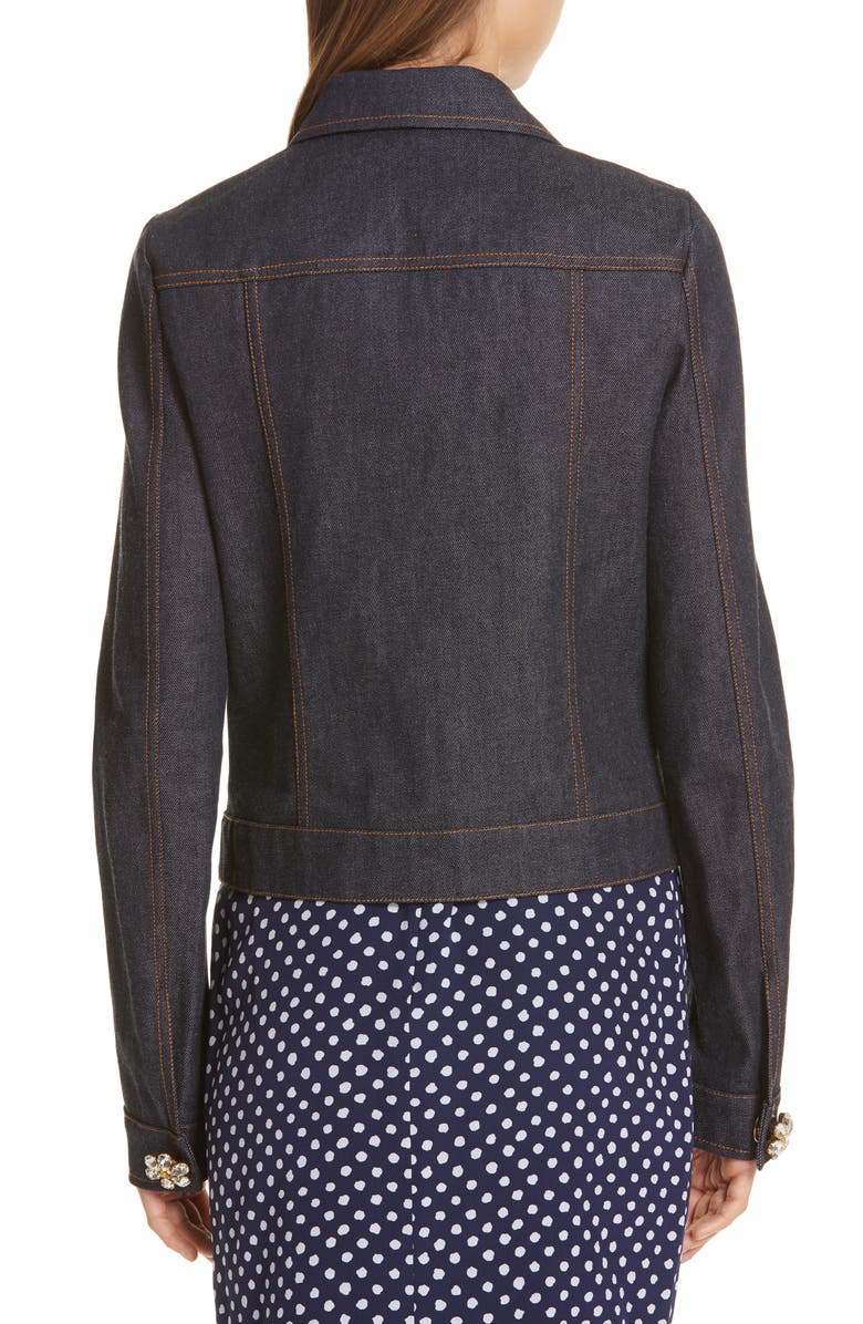 Michael Kors Jewel Button Denim Jacket, Alternate, color,