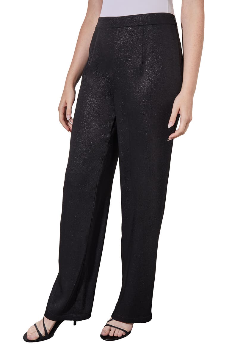 Ming Wang Metallic Shimmer Straight Leg Pants, Alternate, color, 